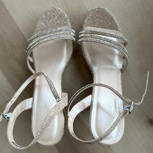Champagne Bridal Wedge Heel Sandals NWT Size 8